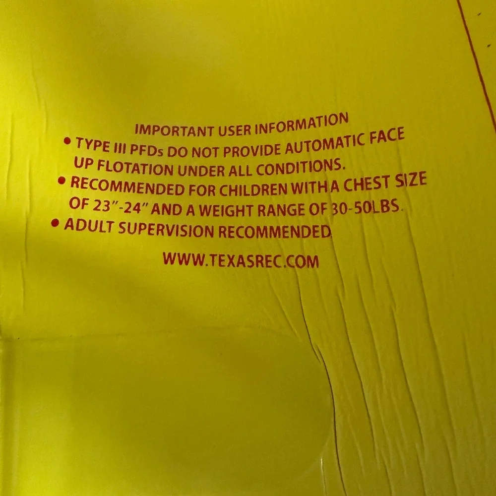 TRC Recreation Super Soft Kids Life Vest Yellow Type III PFD Child Small 1021012